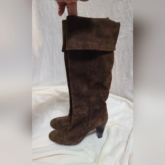 San Frediano Tall Brown Suede Heeled Boots Size 36.5 - Picture 2 of 4